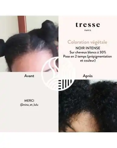 Colorazione vegetale Nero Intenso — bustine di polvere — Tresse Paris