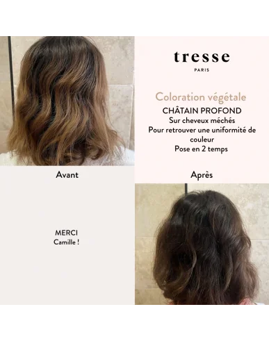 Tresse Paris | Pflanzenhaarfarbe Tiefes Kastanienbraun, 100% Bio
