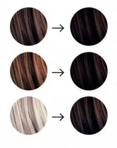 Pflanzliche Coloration Espresso — vorher nachher graues Haar bedeckt — Tresse Paris