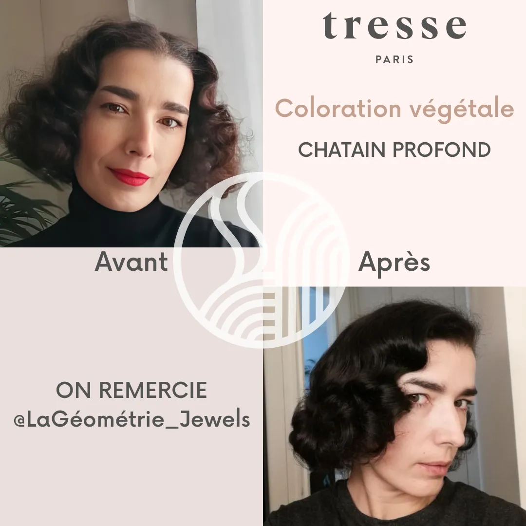Avant et après : le résultat Châtain profond de Jewels